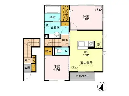 ル・マロン(2DK/2階)の間取り写真