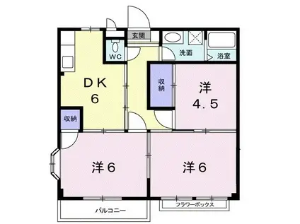 エリール藤(3DK/2階)の間取り写真