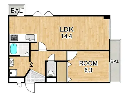 イチヨシマンション(1LDK/2階)の間取り写真