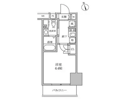 レジディア蒲田IV(1K/5階)の間取り写真