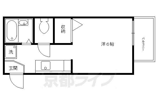 北山グランブルーハイツ(1K/1階)の間取り写真