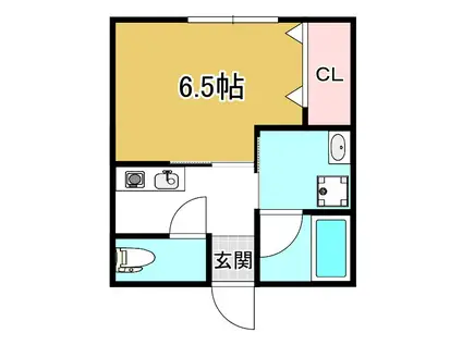 ふれあい(1K/2階)の間取り写真