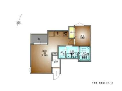REGALEST F 上小田井(1LDK/3階)の間取り写真