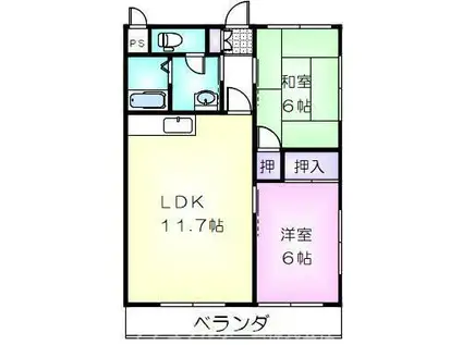 レジデンシアNOV(2LDK/3階)の間取り写真