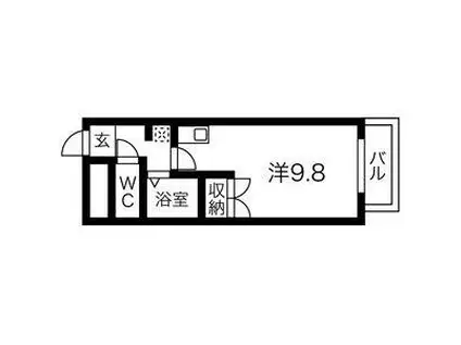 エステイタスAS-17(ワンルーム/4階)の間取り写真