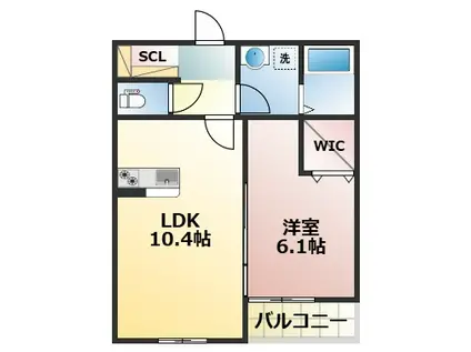 リタリッチ東海学園駅前(1LDK/1階)の間取り写真
