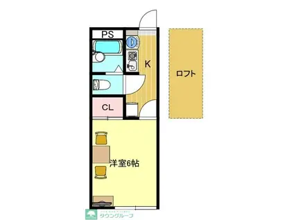 BELL VUE 2(1SK/2階)の間取り写真