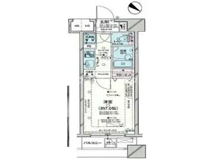 パレステュディオ池袋駅前(1K/8階)の間取り写真