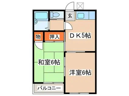 コーポオオスミ(2DK/2階)の間取り写真