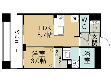 ノブレス仙台(1LDK/7階)の間取り写真