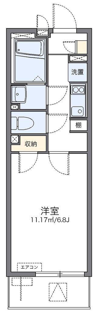 レオネクストカサミラII(1K/1階)の間取り写真