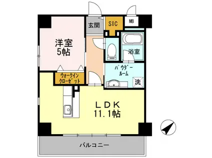 HABITATION DAIWA(1LDK/5階)の間取り写真