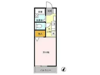 アネックス弐番館(1K/2階)の間取り写真