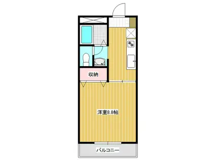 ディアスU II(1K/3階)の間取り写真