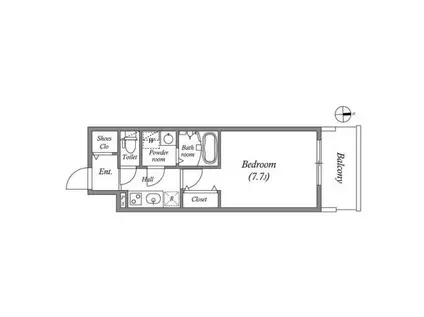 MELDIA CREST TAPP NAMBA ウエスト(1K/6階)の間取り写真