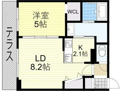 GIRAFFE KIKUSUI PREMIER(1LDK/1階)の間取り写真
