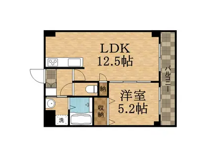 フェリーチェ(1LDK/3階)の間取り写真