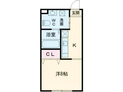 セレーノはびきの(1K/1階)の間取り写真