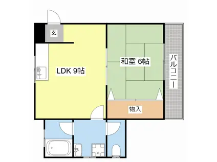 ユニバーシティII(1LDK/1階)の間取り写真
