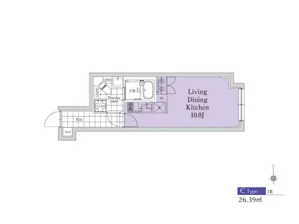 EXAM新中野II(1K/1階)の間取り写真
