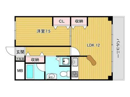 グランエトワール(1LDK/4階)の間取り写真