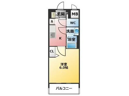 プレサンス新栄ユリシス(1K/6階)の間取り写真