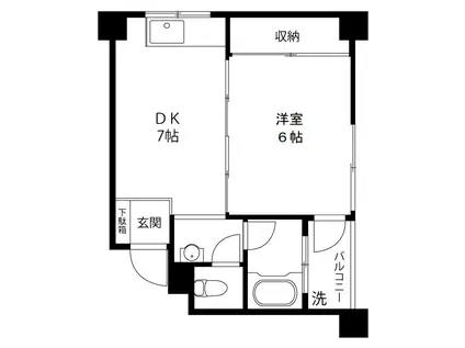 ハイツ方南(1DK/2階)の間取り写真