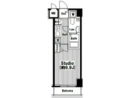 グランド・ガーラ芝公園(1K/7階)の間取り写真