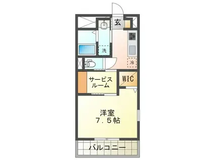 ロイヤルグランコート津(1SK/1階)の間取り写真