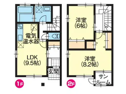 イーストコートA棟(2LDK/1階)の間取り写真