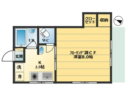 レークコーポラス(1K/1階)の間取り写真