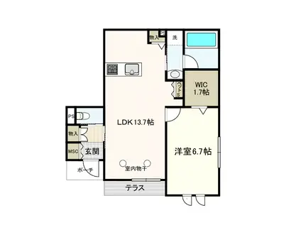 MAISON RAFFINE(1LDK/1階)の間取り写真