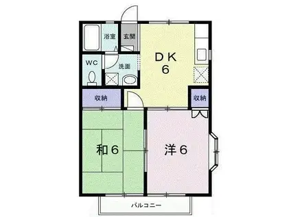 笠原コーポB(2DK/2階)の間取り写真