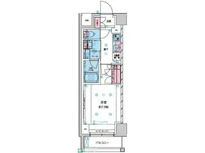 GENOVIA西新井(1K/2階)の間取り写真