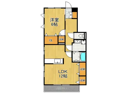 ボヌール青山(1LDK/2階)の間取り写真