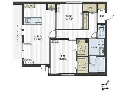 LELIEN浦和領家(2LDK/3階)の間取り写真