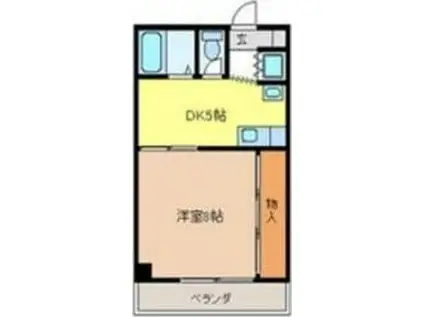 ラフォーレ岐阜(1DK/2階)の間取り写真