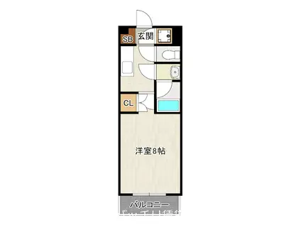 フィンリー大濠BAYウエスト(1K/3階)の間取り写真