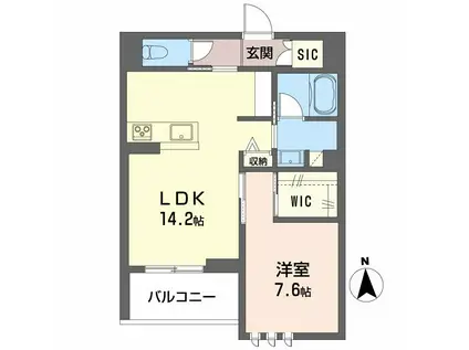 フェリシア(1LDK/2階)の間取り写真