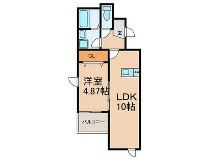 VIRIO合川(1LDK/3階)の間取り写真