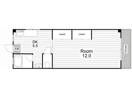 東光マンション(1DK/3階)の間取り写真