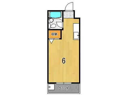 ベストラ館(ワンルーム/3階)の間取り写真