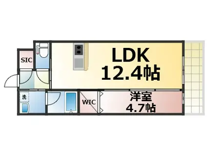 パラファーレ玉造(1LDK/7階)の間取り写真