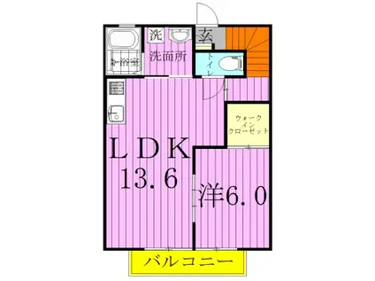 シティハイツVI(1LDK/2階)の間取り写真