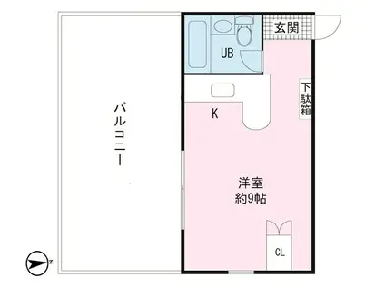 勝呂ビル(ワンルーム/2階)の間取り写真