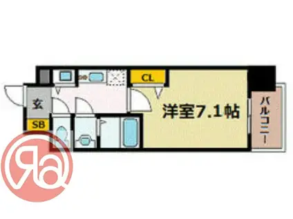 プレサンス野田阪神駅前ザ・ファースト(1K/8階)の間取り写真