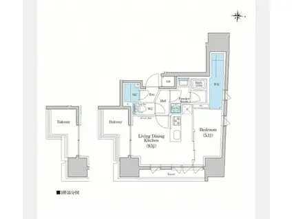 スタイリオ蒲田ウエスト(1LDK/14階)の間取り写真