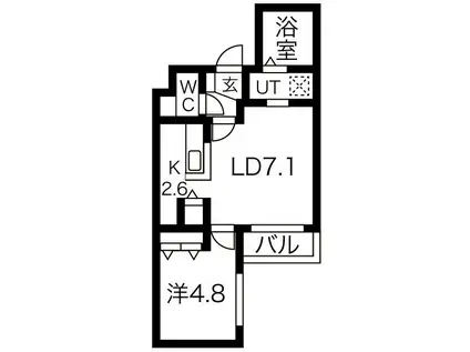 EXCEL平岸(1LDK/3階)の間取り写真