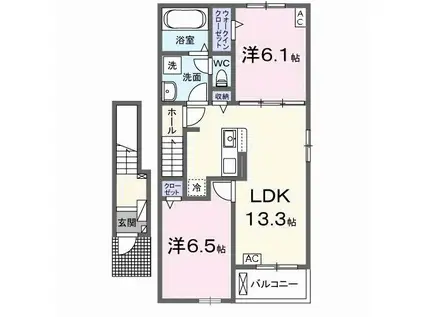 SAKURAII(2LDK/2階)の間取り写真