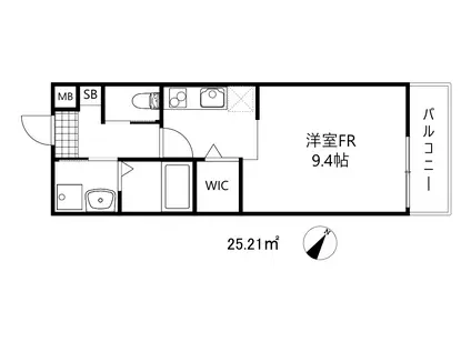 オクタ青木(ワンルーム/2階)の間取り写真